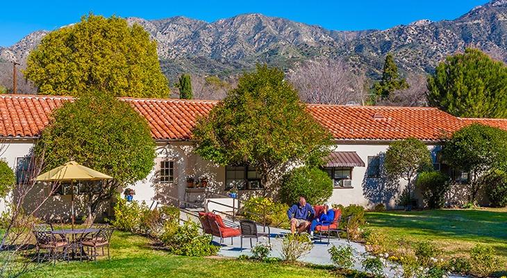 Gardens with mountain views