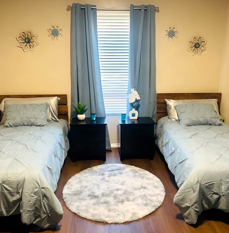 A bright, comfortable bedroom